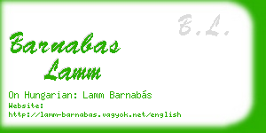 barnabas lamm business card