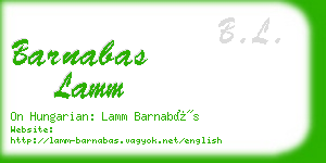 barnabas lamm business card